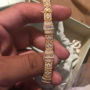 Judith Ripka Estate Collection CZ Tennis Bracelet 14k gold plated sterling New